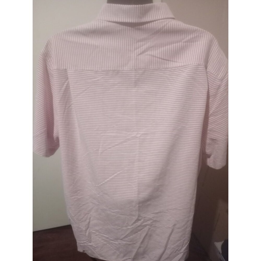 New Roundtree & Yorke Short Sleeve 2XB Pink White Check Hangout S/S Shirt NWT - Picture 7 of 13